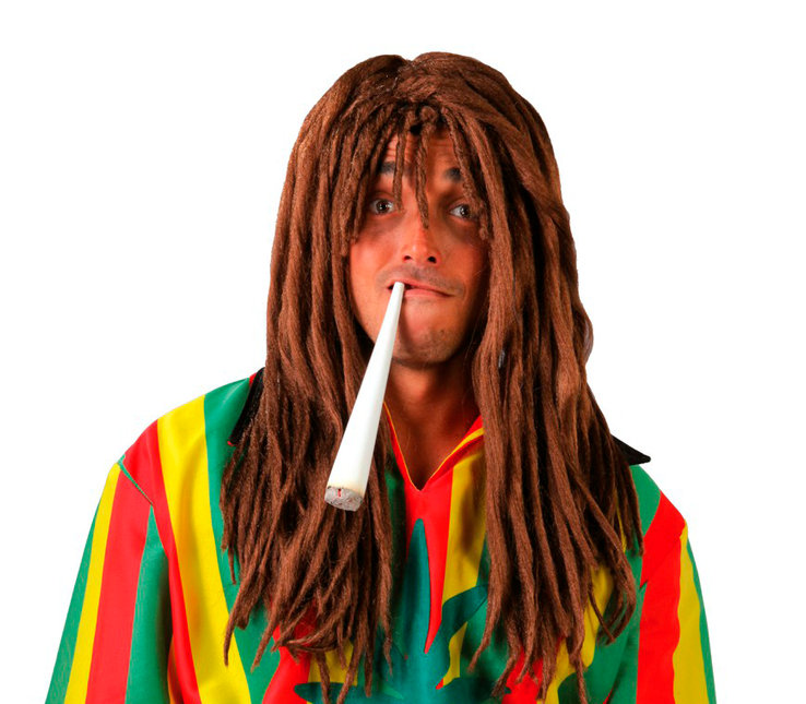 Rasta Perücke Braun Lang