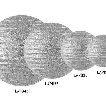 Silberner Lampion Glitzer 45cm