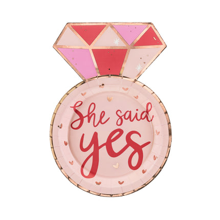 Teller Ring She Said Yes 18cm 6 Stk.