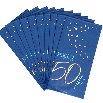 Servietten 50 Jahre Blau 33cm 10Stück