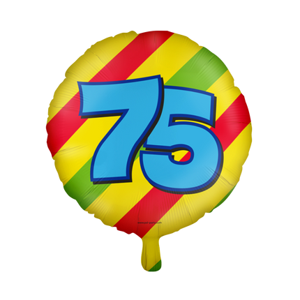 Heliumballon 75 Jahre Bunt Leer 46cm