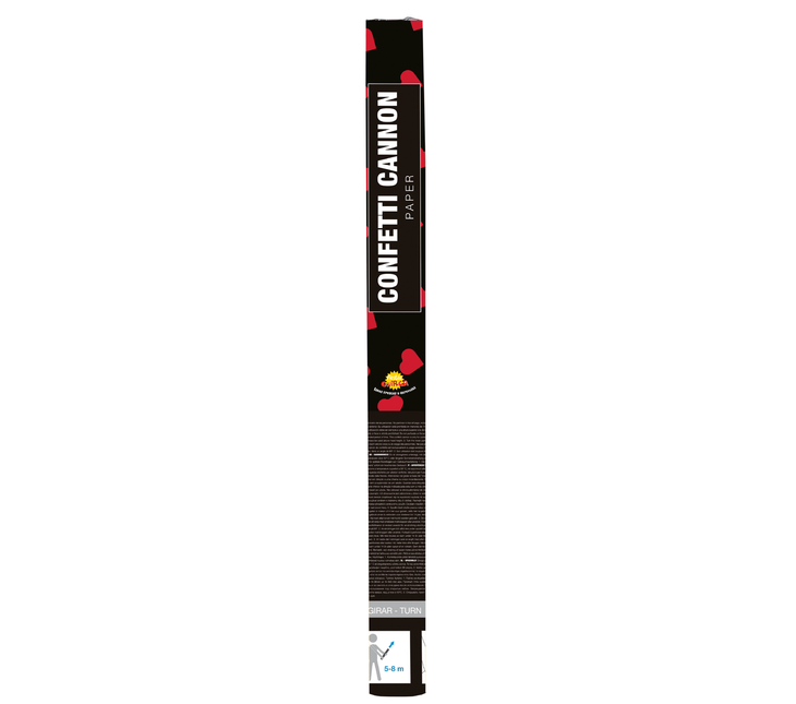 Konfettikanone Rote Herzen 40cm