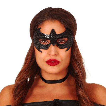 Maske Schwarz Pailletten