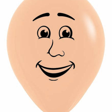 Ballons Männergesicht Pfirsich Erröten 30cm 25Stk