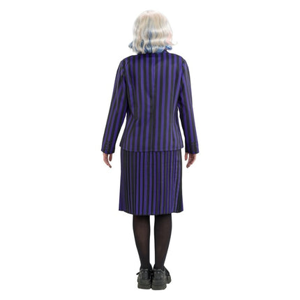Kostüm Mittwoch Schuluniform Schwarz/Lila