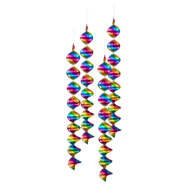 Bunte Hängedekoration Spiralen 60cm 4Stk.
