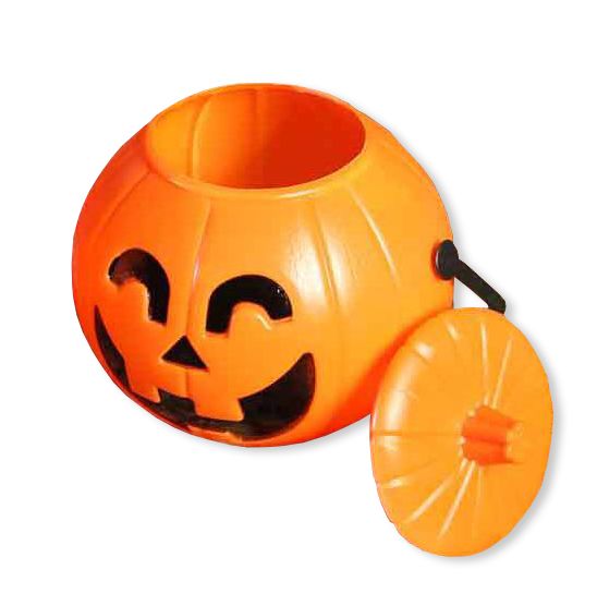 Halloween Kürbis mit Deckel 17cm