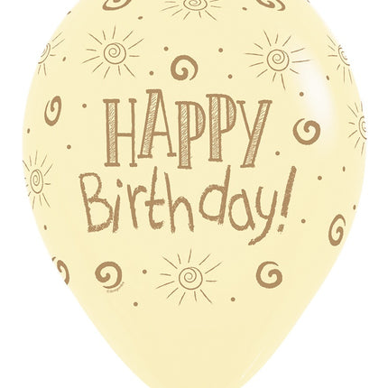 Ballons Happy Birthday Sun Pastell Matte Mix 30cm 25pcs