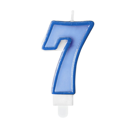 Kerze 7 Jahre Blau 7cm
