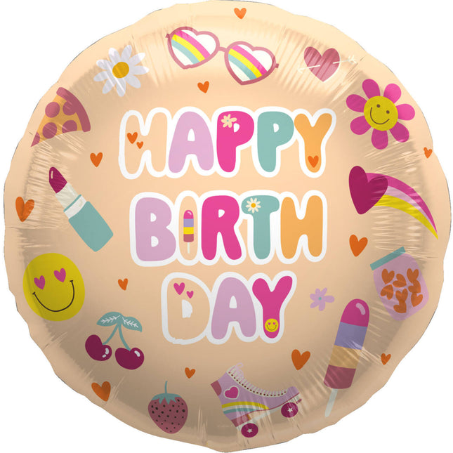 Happy Birthday Helium Ballon Leer 45cm