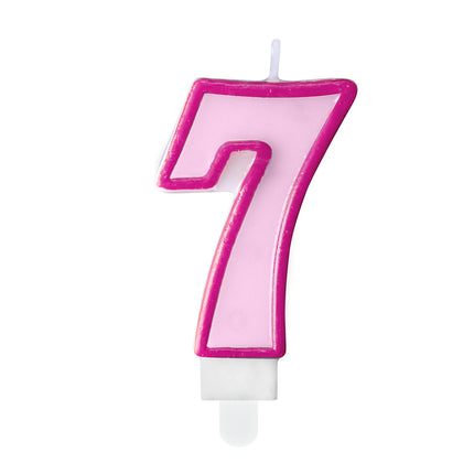 Kerze 7 Jahre Rosa 7cm