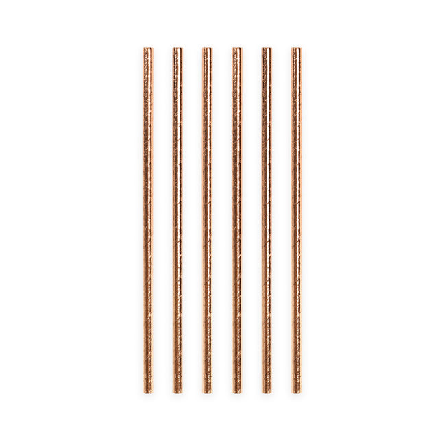 Papier Rose Gold Metallic Strohhalme 19,7cm 20 Stk.