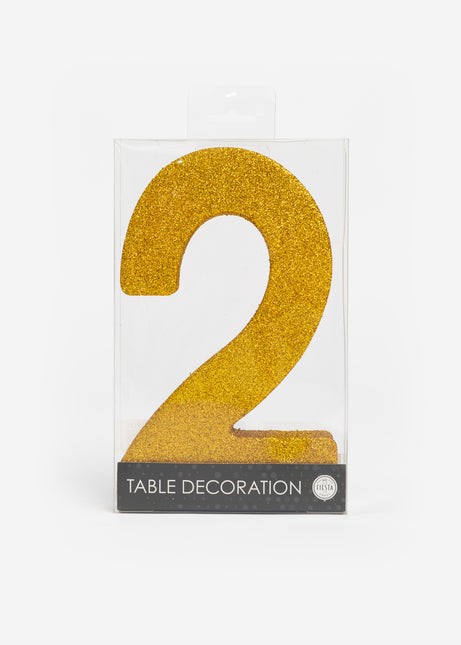 Gold Tischdekoration Figur 2 Glitter 20,5cm