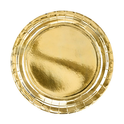 Gold Teller Papier 23cm 6Stk