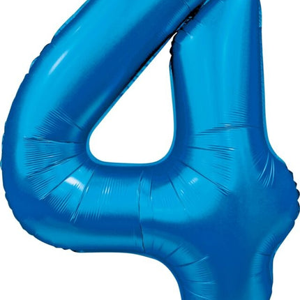 Blauer Figurenballon 4 Jahre Glanz 86cm