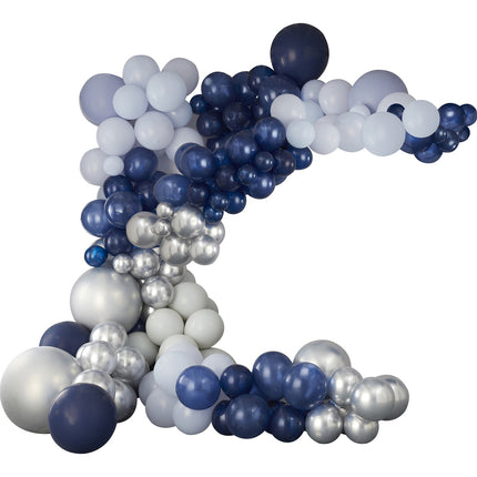 Blau Silber Ballonbogen XL DIY Set