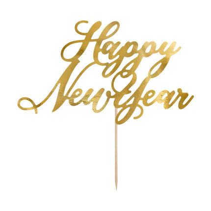 Tortenaufleger Happy New Year Gold 24cm