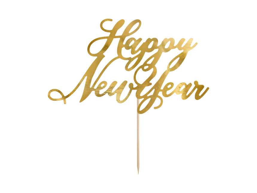 Tortenaufleger Happy New Year Gold 24cm