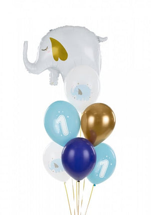Ballons 1 Jahr Mix Blau 30cm 6Stk