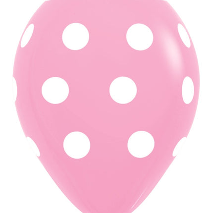 Ballons Polka Dots Rosa 30cm 25Stk