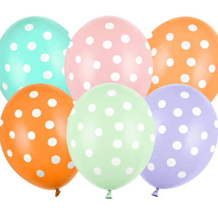 Bunte Ballons Dots 30cm 6Stück