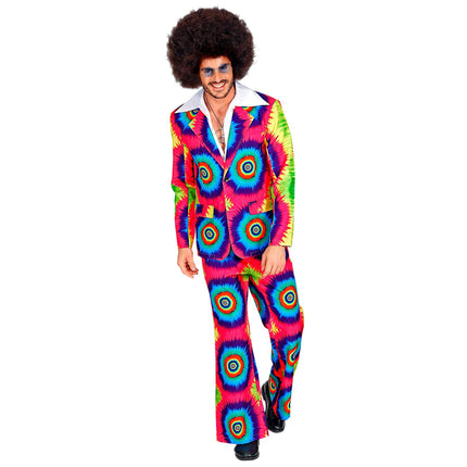 Disco 70S Kostüm Bunte Herren Groovy