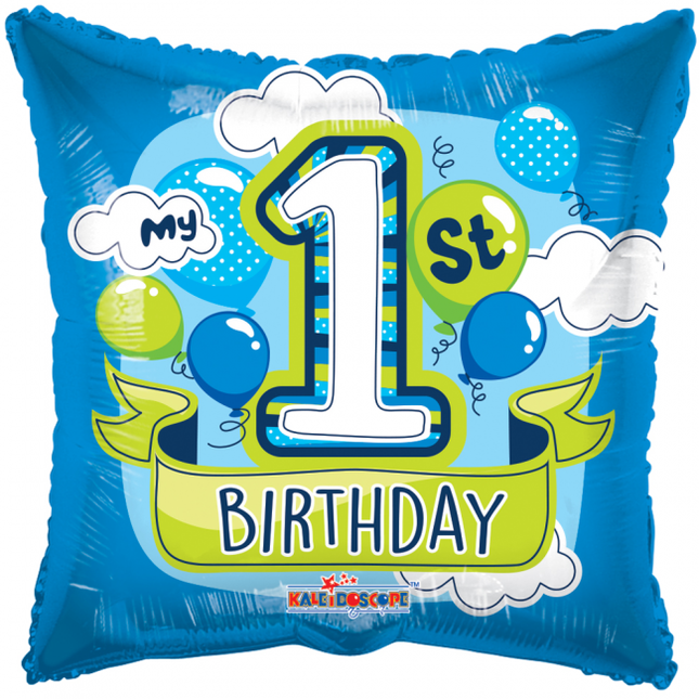 Helium Ballon Quadratisch 1St Geburtstag Junge 45cm leer