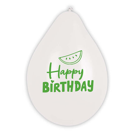 Happy Birthday Ballons Obst Doppelseitig 25cm 6Stk.