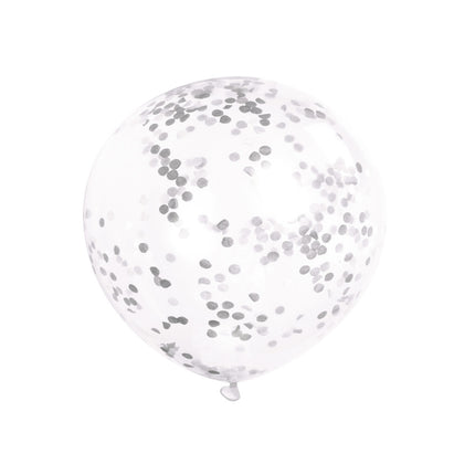 Konfetti Ballons Silber 30cm 6Stk