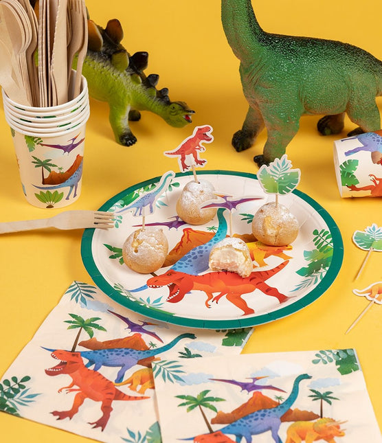 Dino Teller Bunt 23cm 8Stk