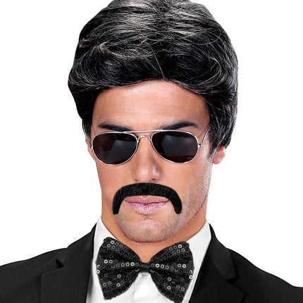 Schwarzer Fake Schnurrbart Macho