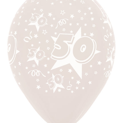 Ballons Nummer 50 Sterne Kristallklar 30cm 25Stk
