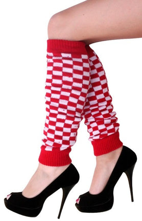 Legwarmers Rot/Weiß Blocked
