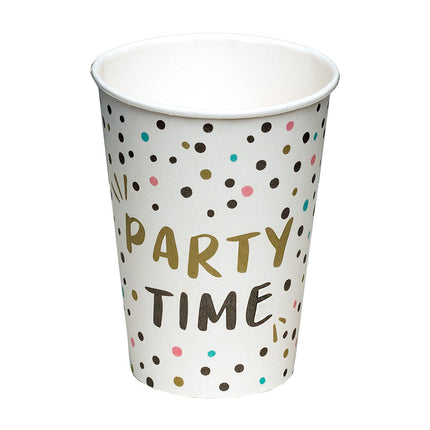 Becher Party Time Papier 210ml 8 Stk.