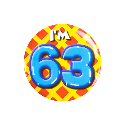 Ich bin 63 Button 63 Jahre 5.5cm