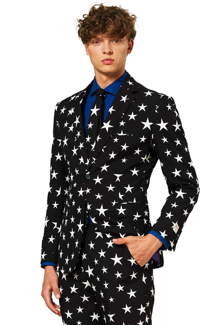 Schwarz Weiß Sterne Anzug Männer <tc>OppoSuits</tc>