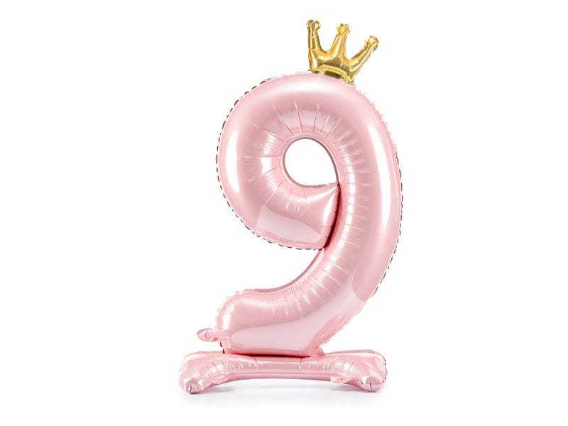 Folienballon Figur 9 Hellrosa Standard Leer 70cm
