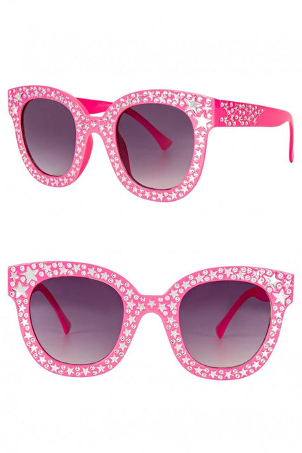 Brille Rosa mit Steinen