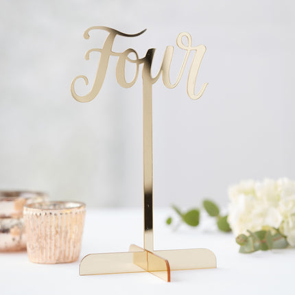 Goldene Tischnummern 20cm 12Stück