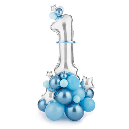 Luftballons Set 1 Jahr Blau 1.4m