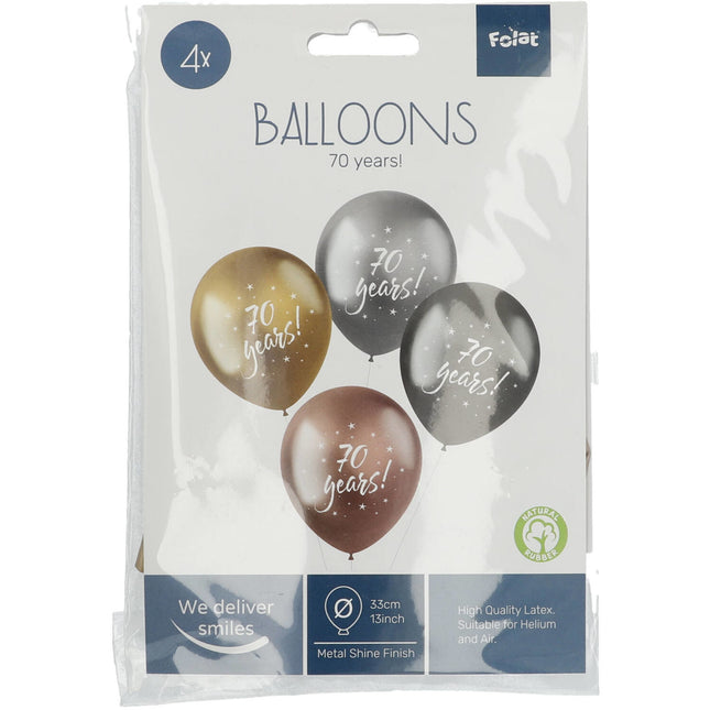 Ballons 70 Jahre 33cm 4Stück