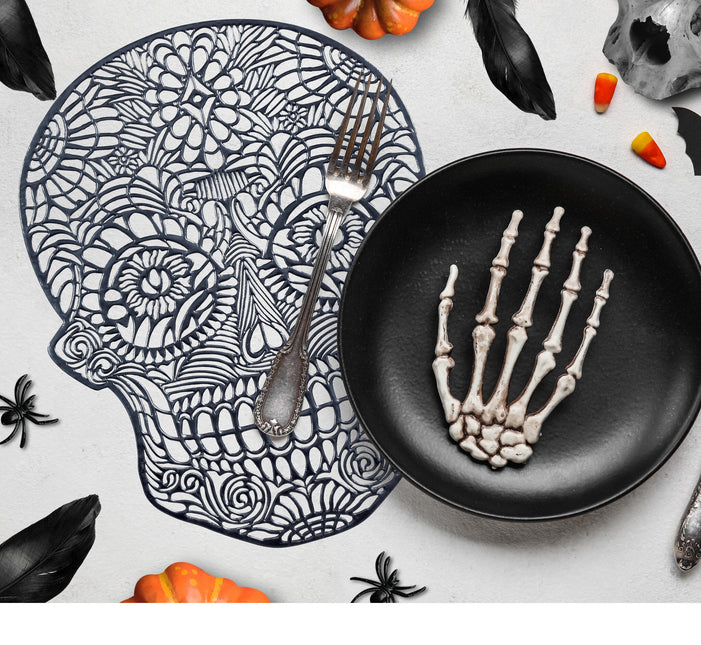 Halloween Tischsets Totenkopf 38cm