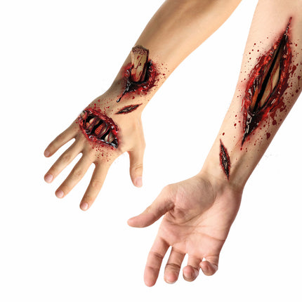 Halloween Fake Tattoos Offene Wunden