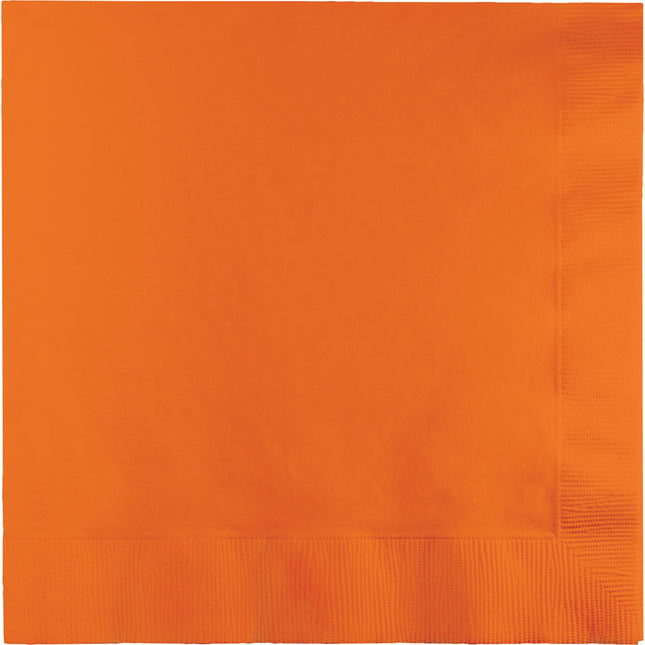 Orangefarbene Servietten 3-lagig 41cm 25Stk