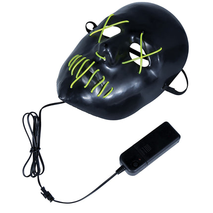 Grüne schwarze Halloween Maske mit Licht
