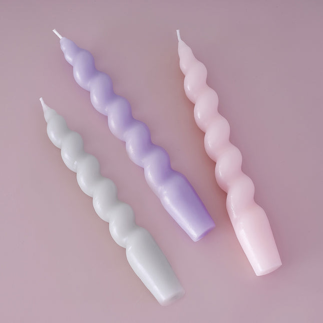 Bunte Kerzen Pastell 3Stk.