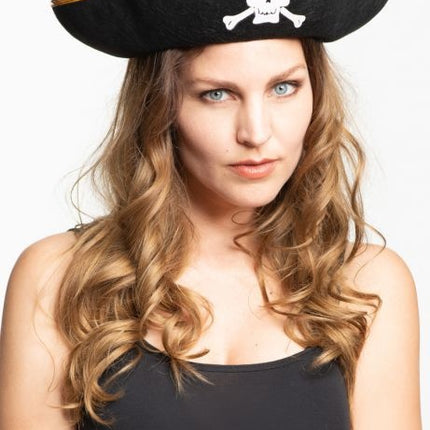 Piratenhut Gold Schwarz