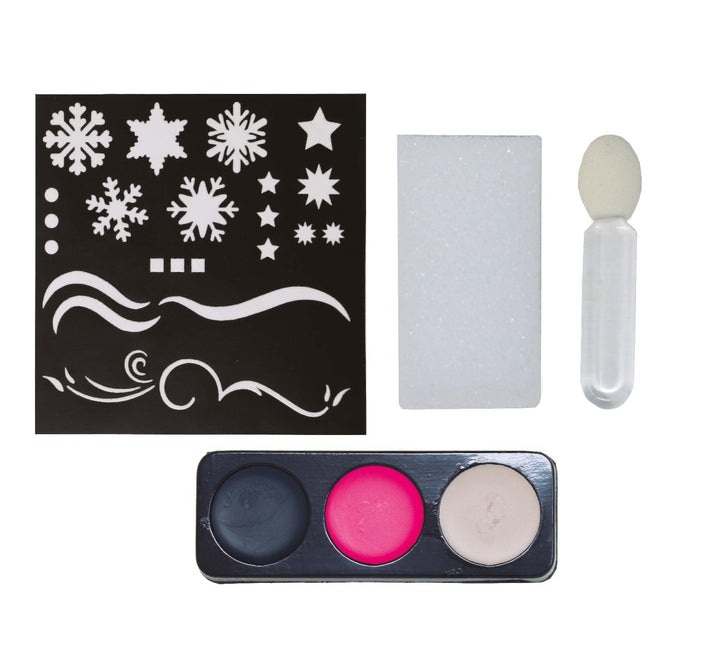 Gesichtsbemalung Schneeflocken Make-Up Set 4 Stück