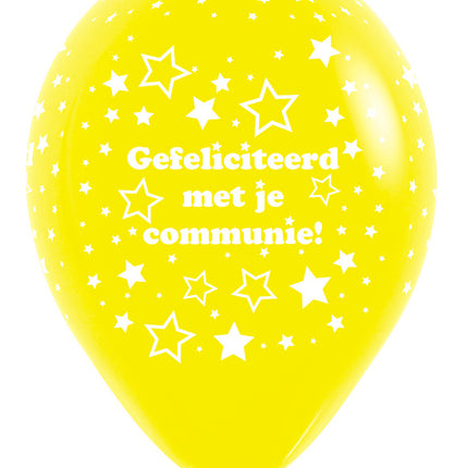 Ballons Kommunion Sterne Gelb 30cm 25Stk