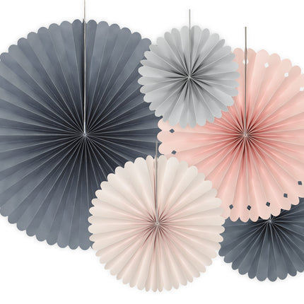 Papierfächer buntes Set 14-38cm 3 Stück